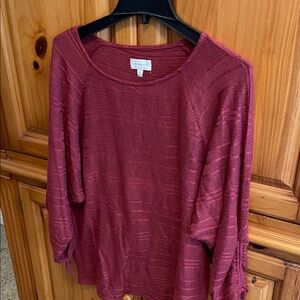 Lucky Brand Burgundy Knit Top